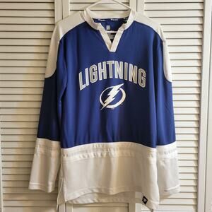 Fanatics Blue and White Lightning Long Sleeve Shirt